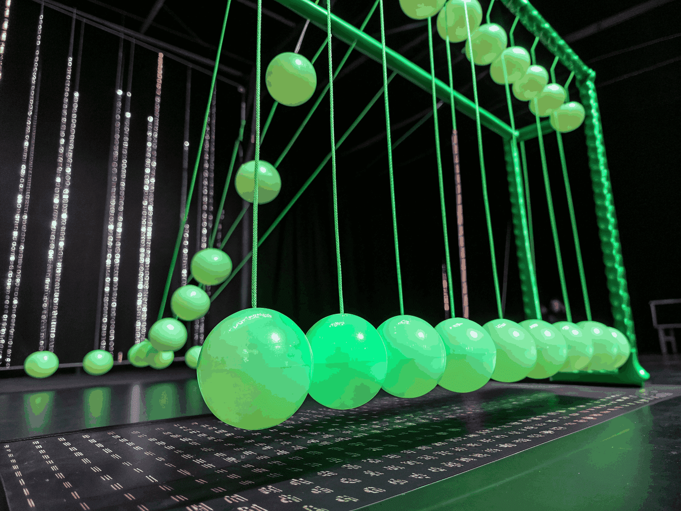 Abstract digital network visualization with indigo and magenta data flows